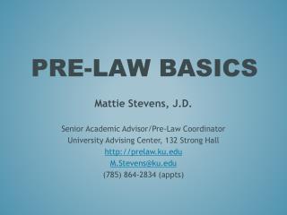 Pre-Law Basics
