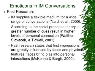 Emoticons in IM Conversations