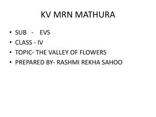 KV MRN MATHURA