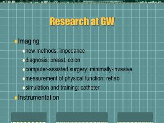 Research at GW