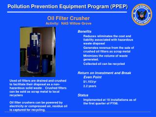 Oil Filter Crusher Activity: NAS Willow Grove