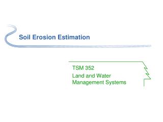 Soil Erosion Estimation