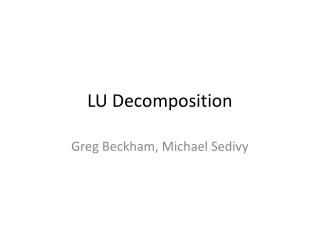 LU Decomposition