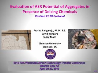 Evaluation of ASR Potential of Aggregates in Presence of Deicing Chemicals Revised EB70 Protocol