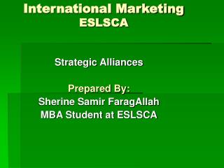 International Marketing ESLSCA