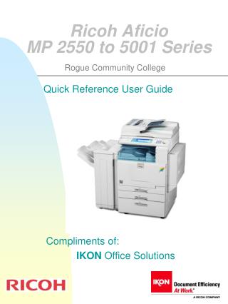 Ricoh Aficio MP 2550 to 5001 Series