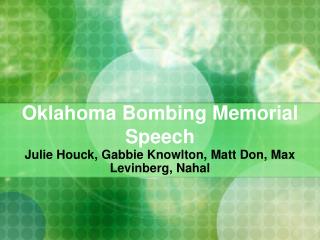 Oklahoma Bombing Memorial Speech