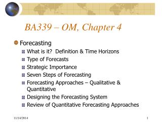 BA339 – OM, Chapter 4