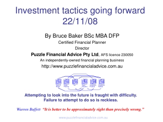 Investment tactics going forward 22/11/08