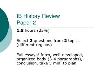 IB History Review Paper 2