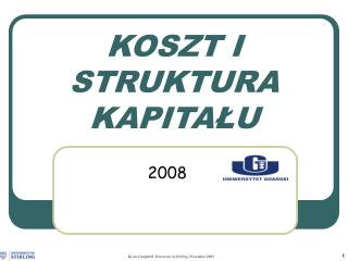 KOSZT I STRUKTURA KAPITAŁU