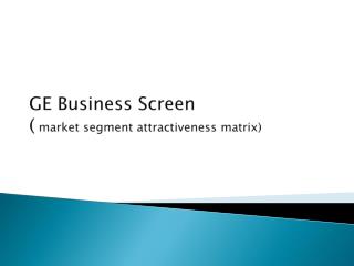 GE Business Screen ( market segment attractiveness matrix)