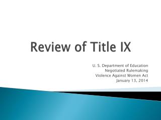 Review of Title IX