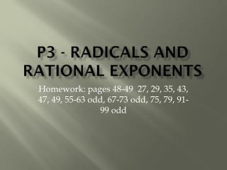 P3 - Radicals and Rational Exponents