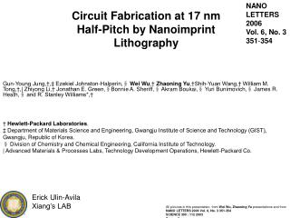 Circuit Fabrication at 17 nm Half-Pitch by Nanoimprint Lithography