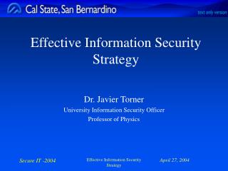 Effective Information Security Strategy