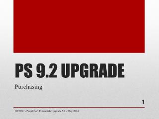 PS 9.2 UPGRADE