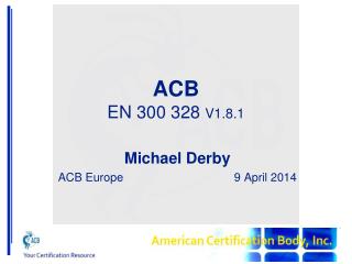 ACB EN 300 328 V1.8.1