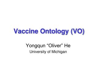 Vaccine Ontology (VO)