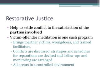 Restorative Justice