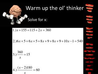 Warm up the ol ’ thinker