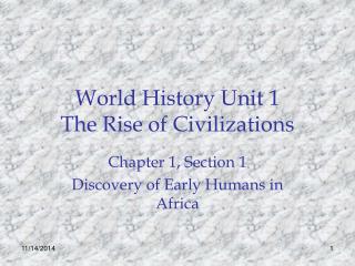 World History Unit 1 The Rise of Civilizations