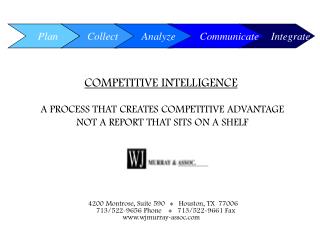 COMPETITIVE INTELLIGENCE A PROCESS THAT CREATES COMPETITIVE ADVANTAGE