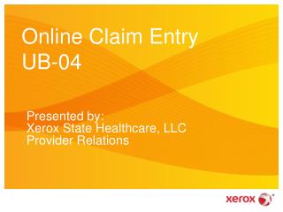 Online Claim Entry UB-04