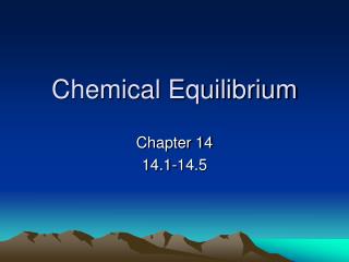 Chemical Equilibrium