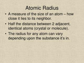 Atomic Radius