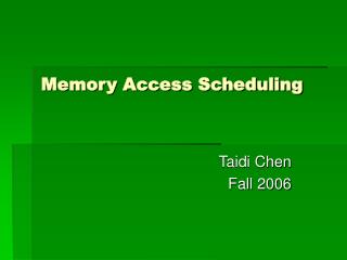 Memory Access Scheduling