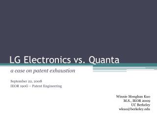 LG Electronics vs. Quanta