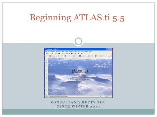 Beginning ATLAS.ti 5.5