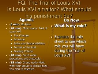 FQ: The Trial of Louis XVI Is Louis XVI a traitor? What should his punishment be?