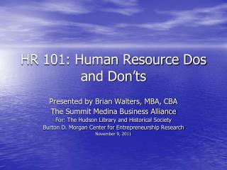 HR 101: Human Resource Dos and Don’ts