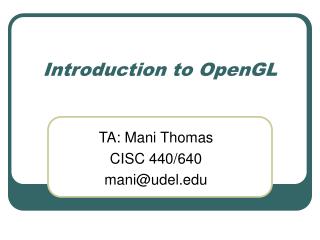 Introduction to OpenGL