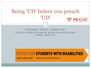 Being ‘UD’ before you preach ‘UD’