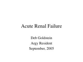 Acute Renal Failure