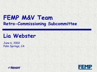 M&amp;V Team Retro-commissioning subcommittee