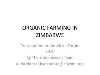ORGANIC FARMING IN ZIMBABWE