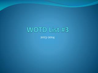 WOTD List #3