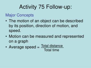 Activity 75 Follow-up: