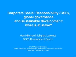 Henri-Bernard Solignac Lecomte OECD Development Centre