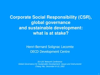 Henri-Bernard Solignac Lecomte OECD Development Centre