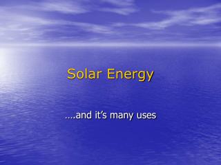 Solar Energy