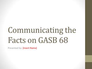 Communicating the Facts on GASB 68