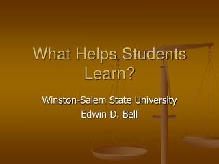 What Helps Students Learn?