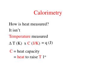 Calorimetry