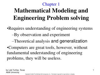 Chapter 1 Mathematical Modeling and Engineering Problem solving