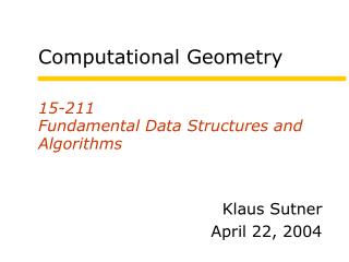 15-211 Fundamental Data Structures and Algorithms